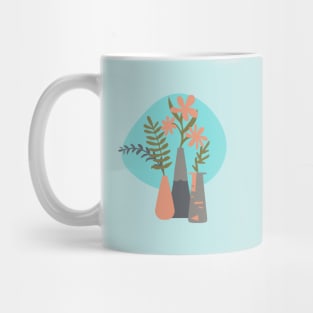 Flowers Leaves Terracotta Vases Mug